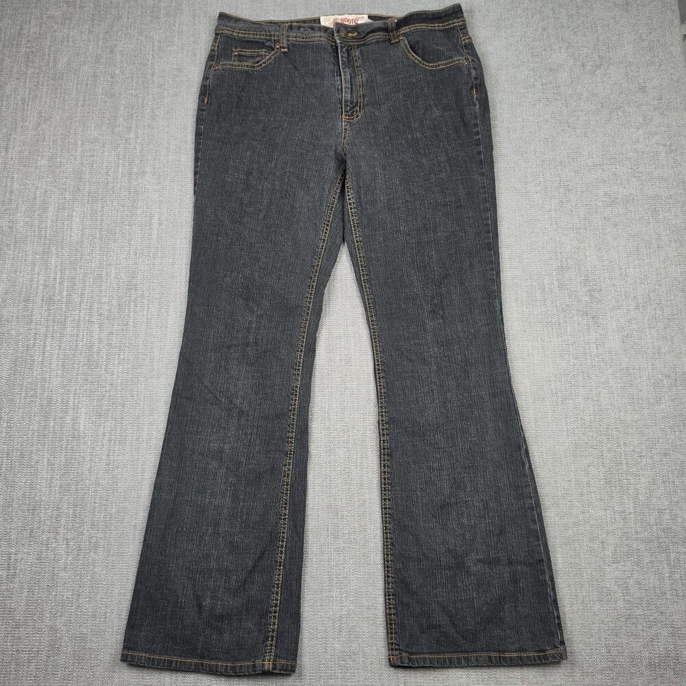 Faded Glory Women Bootcut Jeans Size 16 Dark Wash Stretch Denim Pants Y2K Grunge